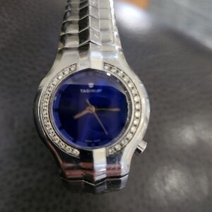 Womans TAGHEUER Cobalt Face Watch With Diamons